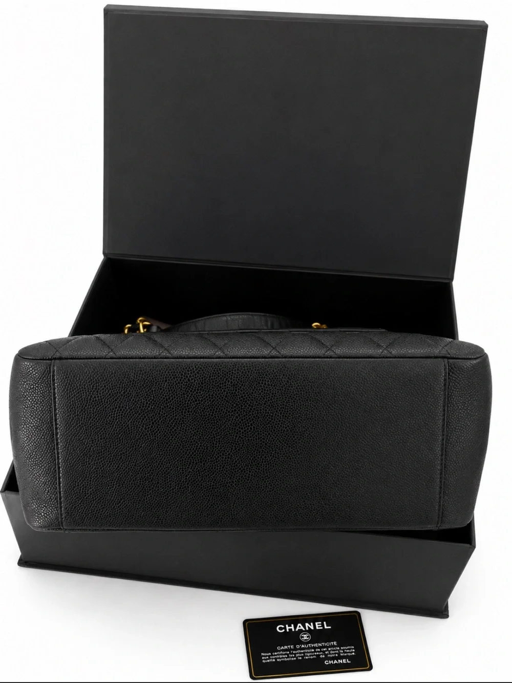 Chanel GST black Caviar Gold hardware tote